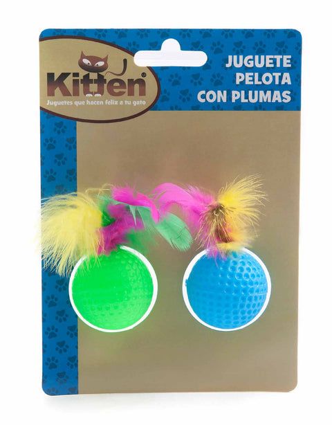 Docena de Juguete de Pelota con Plumas para Gato