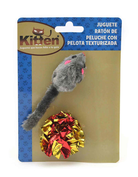 Docena de Juguete con Ratón Peluche con pelota Texturizada